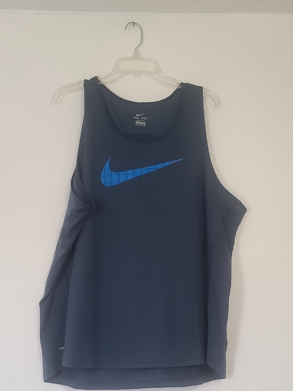 Nike Navy Performance Tank with Blue Swoosh